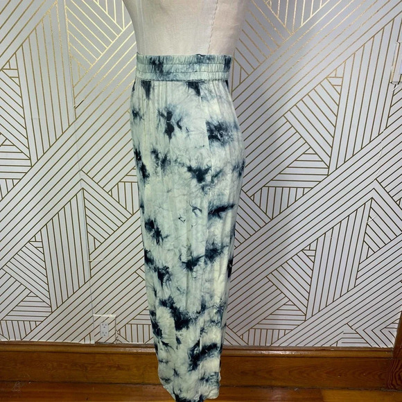 Zara The Batik Tie Dye Midi Slip Skirt in Green Blue Size US XS‎ - Picture 6 of 12
